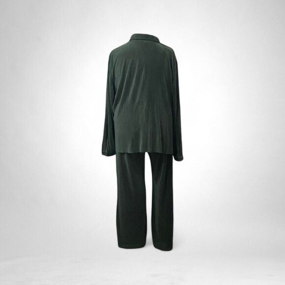 Nine.Eight Plisse Pleat Shirt and Pants Set, Sycamore Green. Size 3X NEW! - Picture 5 of 10